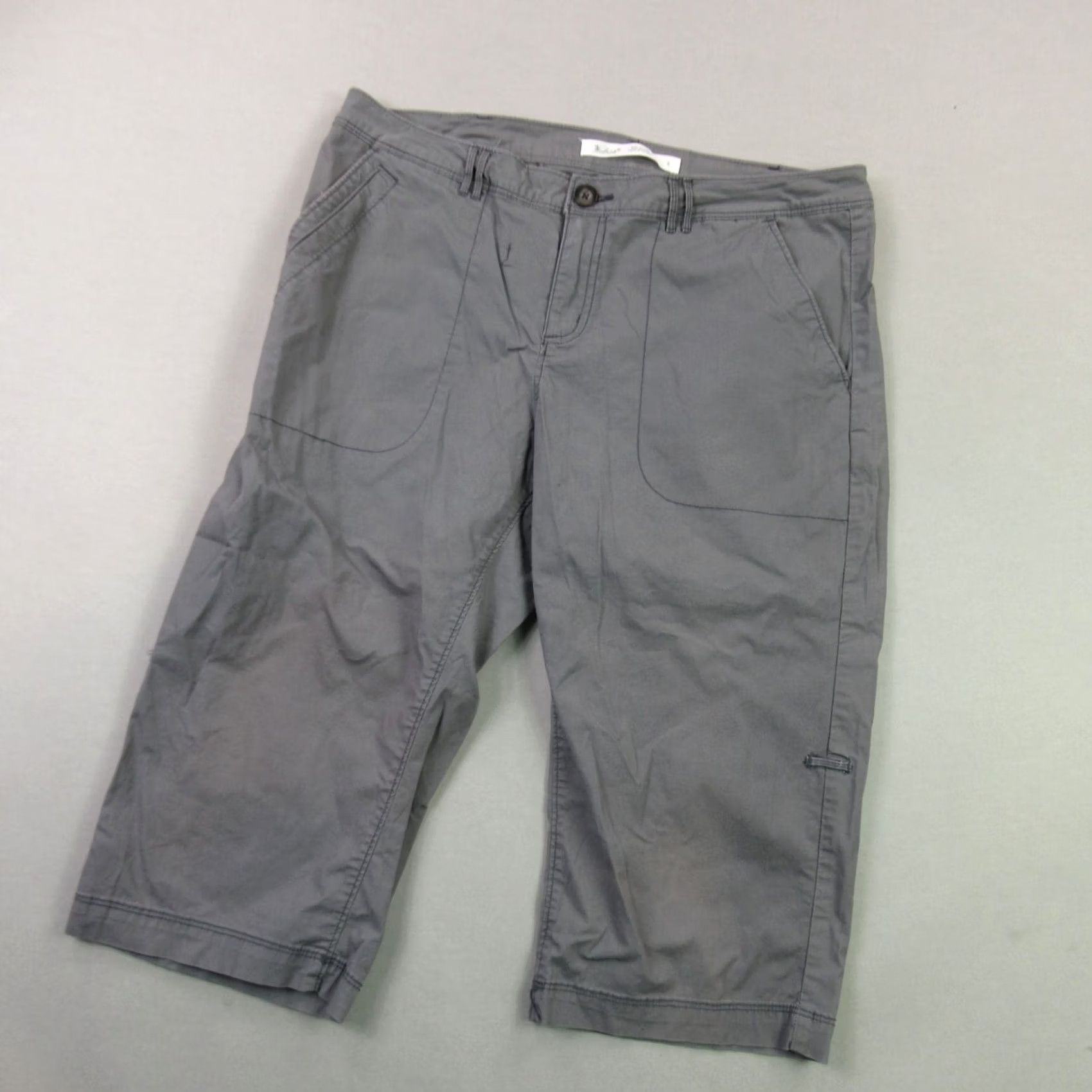 Vintage Woolrich Pants Women 6 Lightweight Outdoors Regular Pockets Capri Gray 32X15 Size 28" / US 6 / IT 42 - 2 Thumbnail