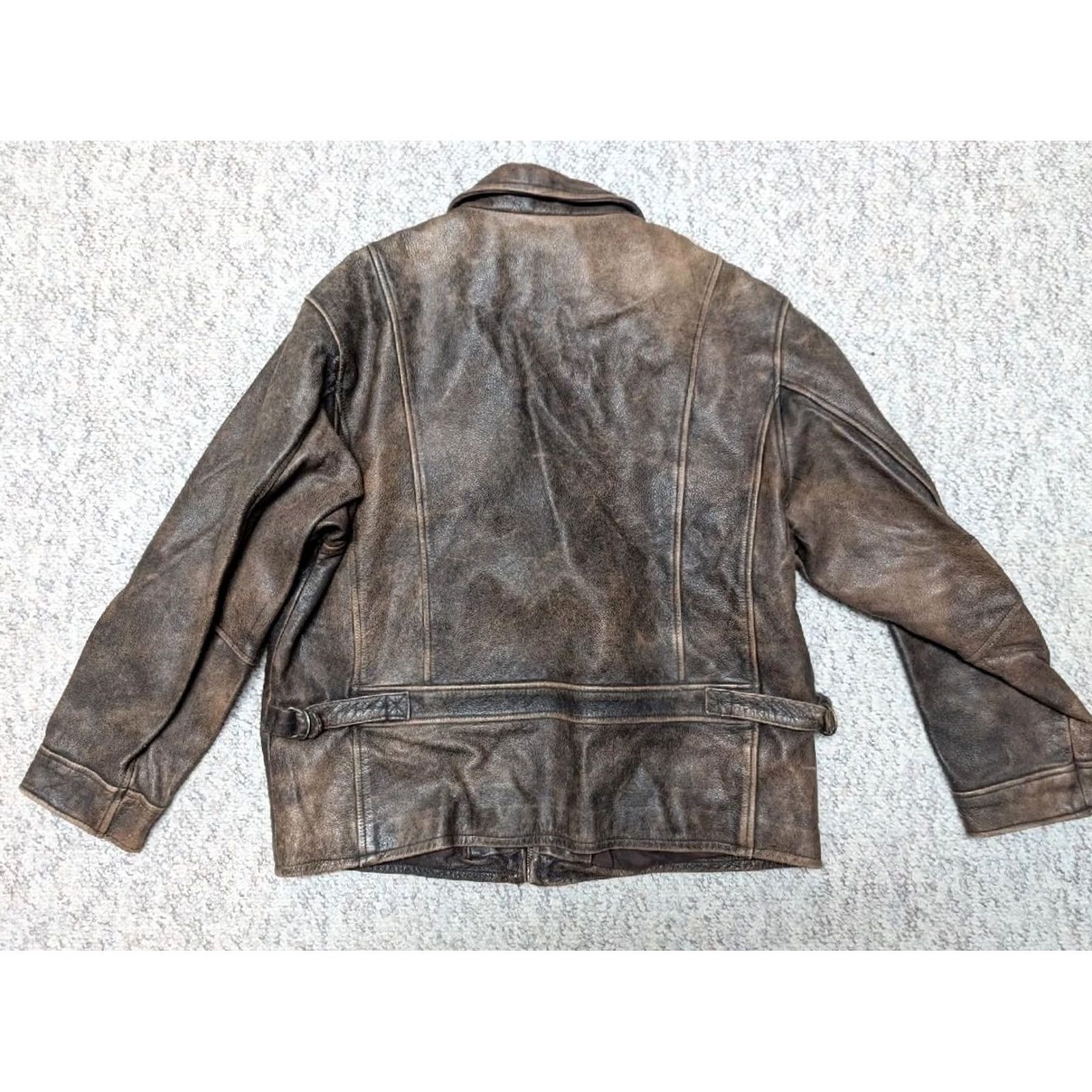Eddie Bauer VINTAGE Eddie Bauer Motorcycle Jacket Womens M Brown Leather Patina 1990s Distressed Vintage Patina Leather Jacket Womens M Size M / US 6-8 / IT 42-44 - 2 Thumbnail