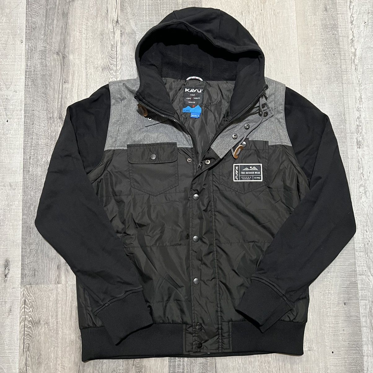 KAVU Kavu Hybrid Puffer Two Tone Black/Grey Outdoor Hooded Jacket Size US M / EU 48-50 / 2 - 1 Thumbnail