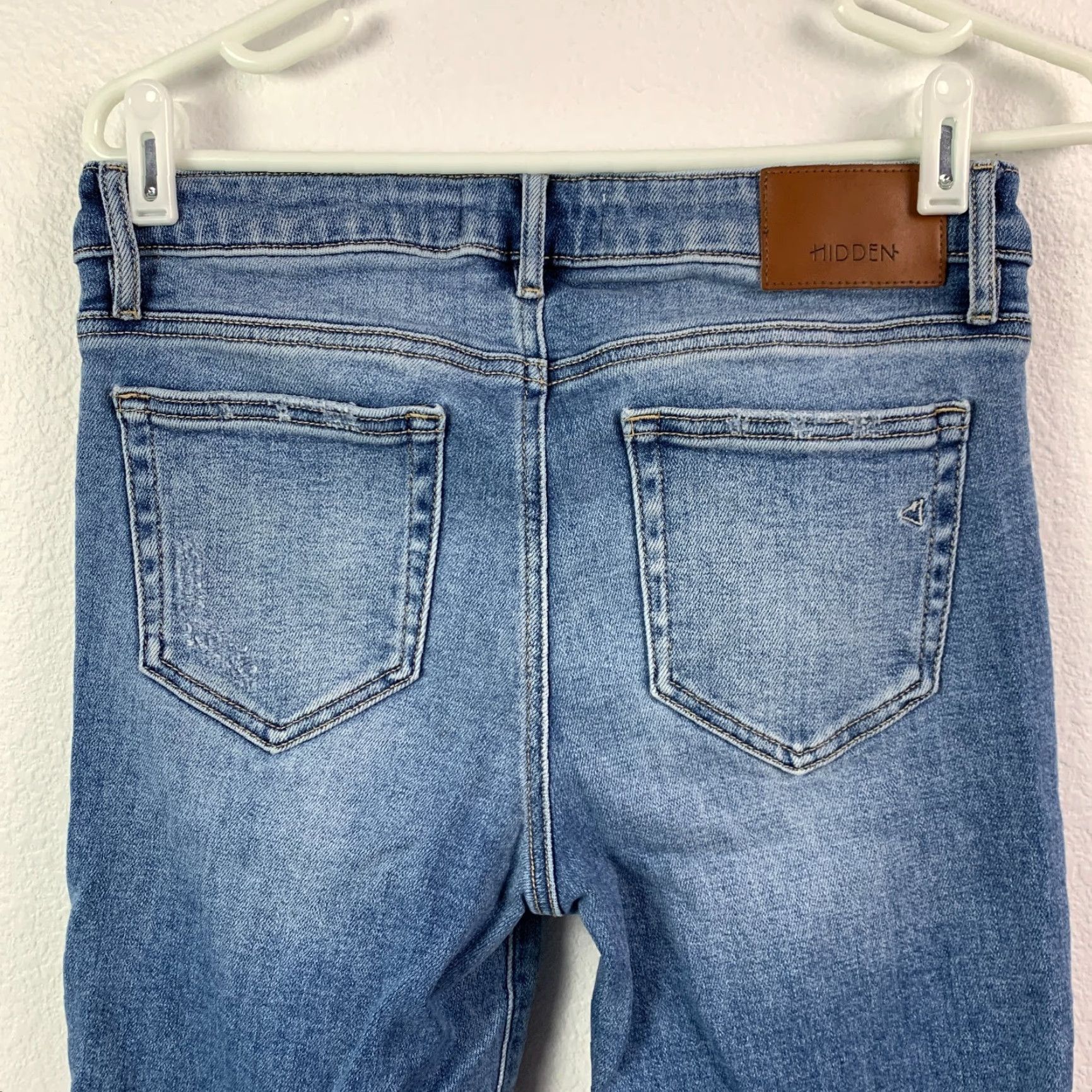 Vintage Hidden Jeans Main Selling Point Womens Jeans Size 28 Blue 5-Pocket Design Straight Bohemian Grunge Wash Stain Size 28" / US 6 / IT 42 - 6 Thumbnail
