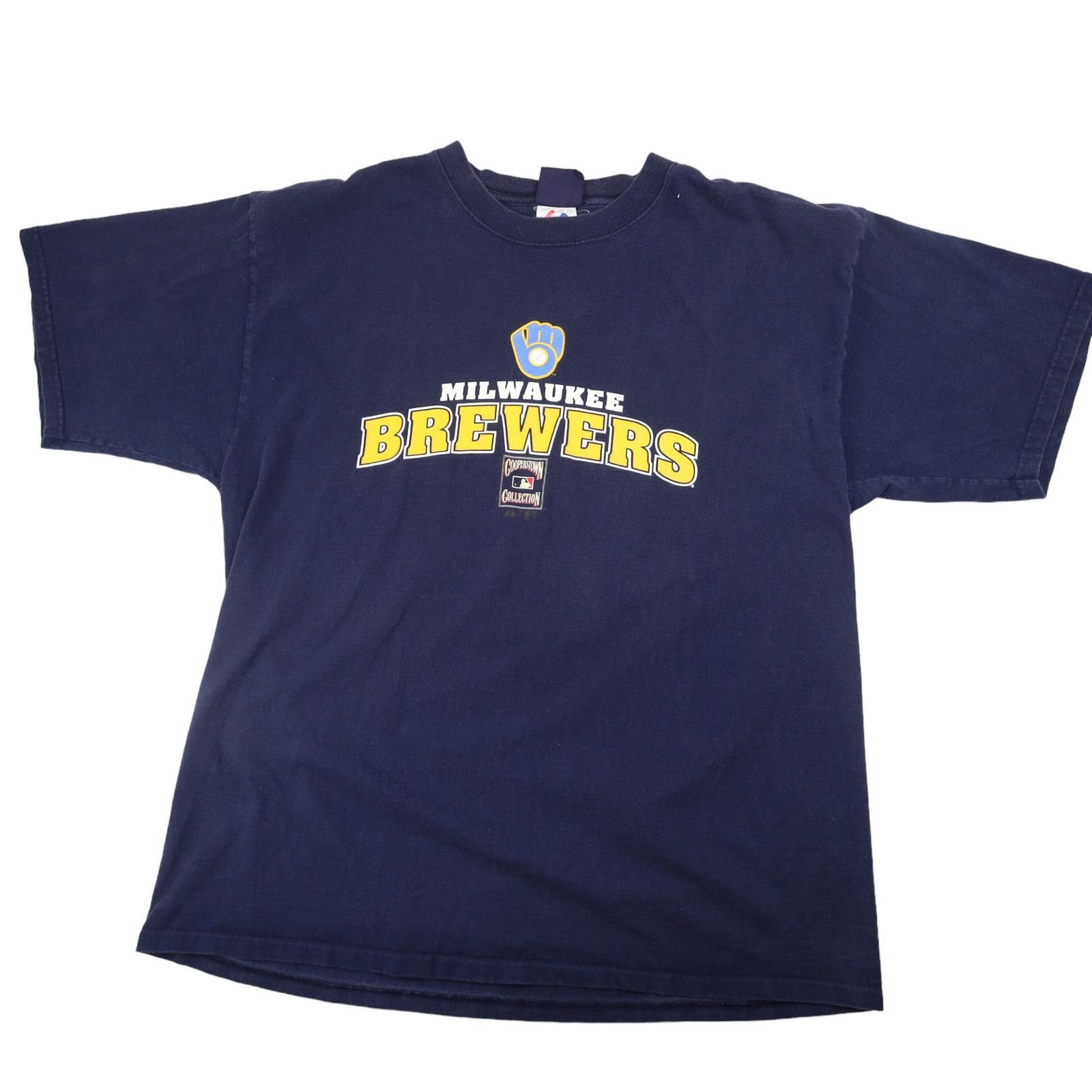 MLB × Majestic × Vintage Vintage Majestic Wilwaukee Brewers Graphic T Shirt Size US XL / EU 56 / 4 - 1 Thumbnail