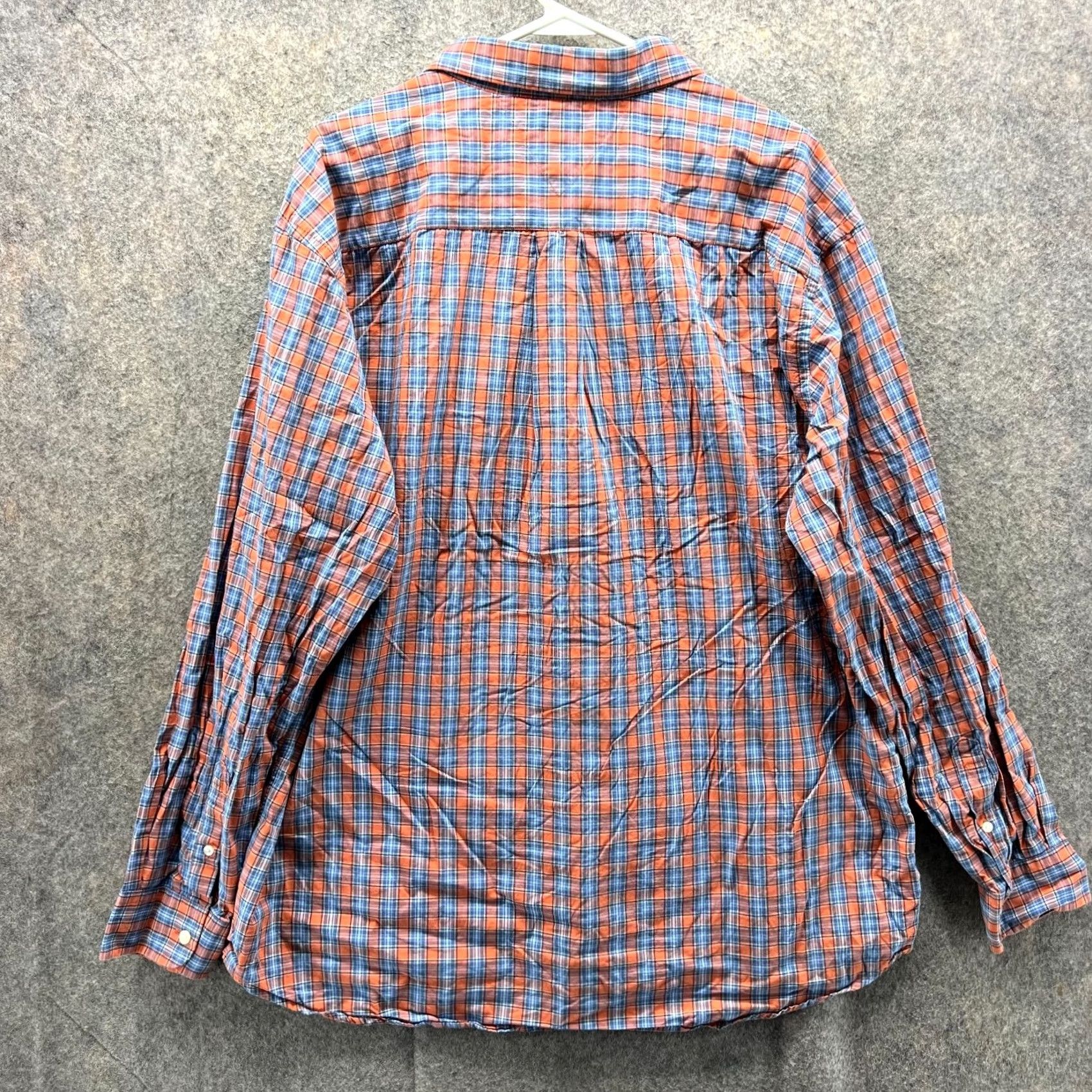 Tommy Hilfiger VINTAGE Tommy Hilfiger Dress Shirt Men 2XL Orange Blue Button Down Classic Madras Plaid Shirt Women? Size 48R - 2 Thumbnail