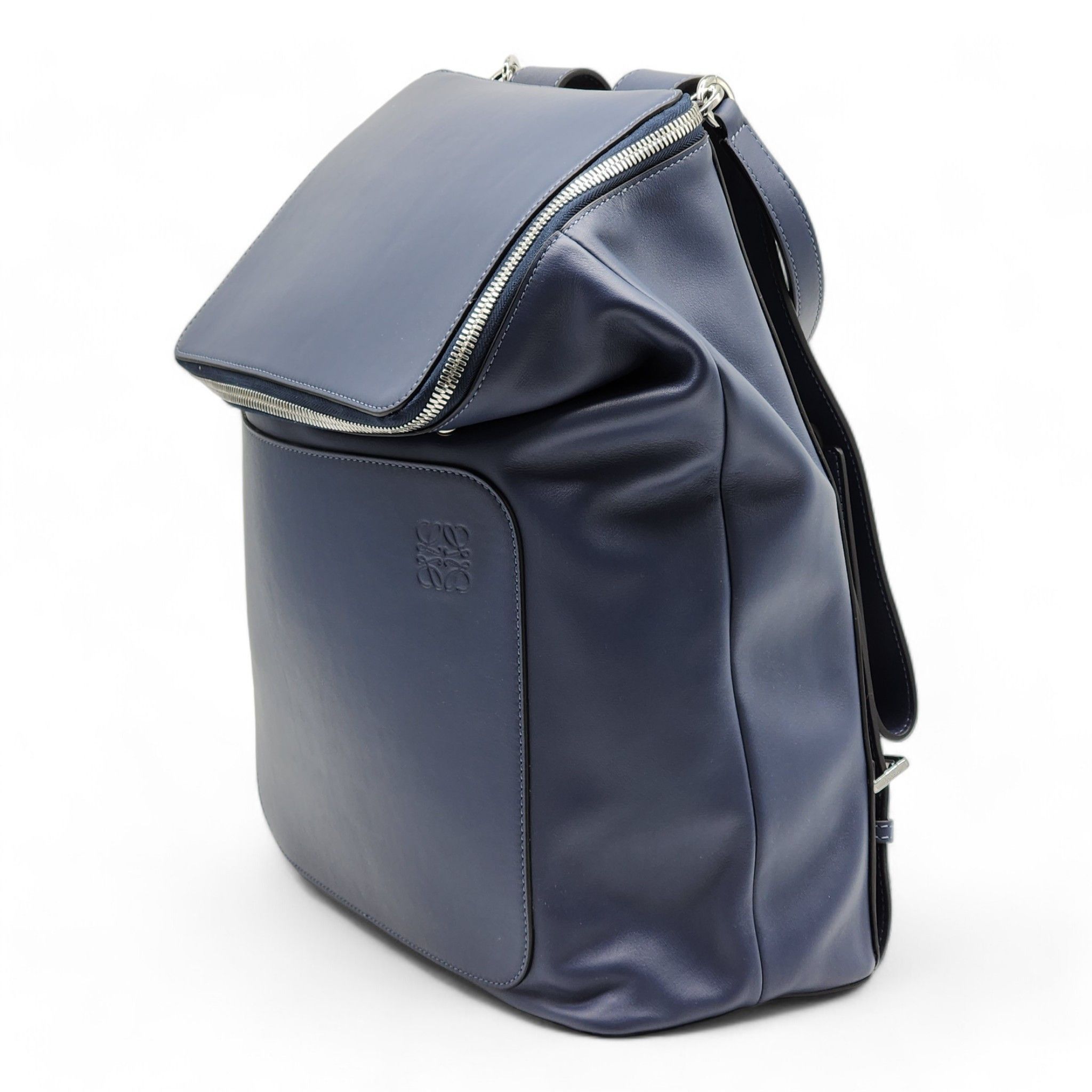 Loewe Goya Leather Backpack Blue Size ONE SIZE - 2 Thumbnail