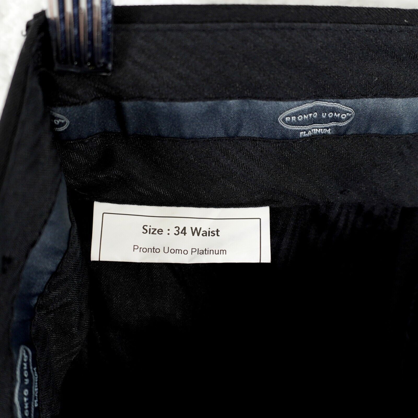 Pronto Uomo Pronto Uomo Wool Black Flat Front Mid Rise Paritally Lined D Size 34R - 7 Thumbnail