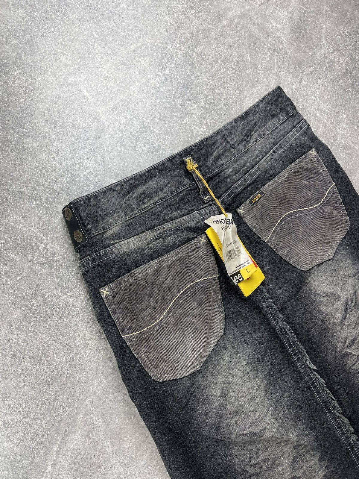Lee Y2K Lee Black Denim Leather Details Maxi Skirt Vintage Size 32" / US 10 / IT 46 - 4 Thumbnail