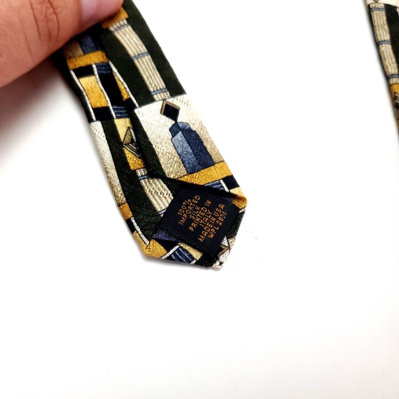 Fumagalli Fumagalli Silk Tie Print Yellow Abstract Short Wide Size ONE SIZE - 4 Thumbnail