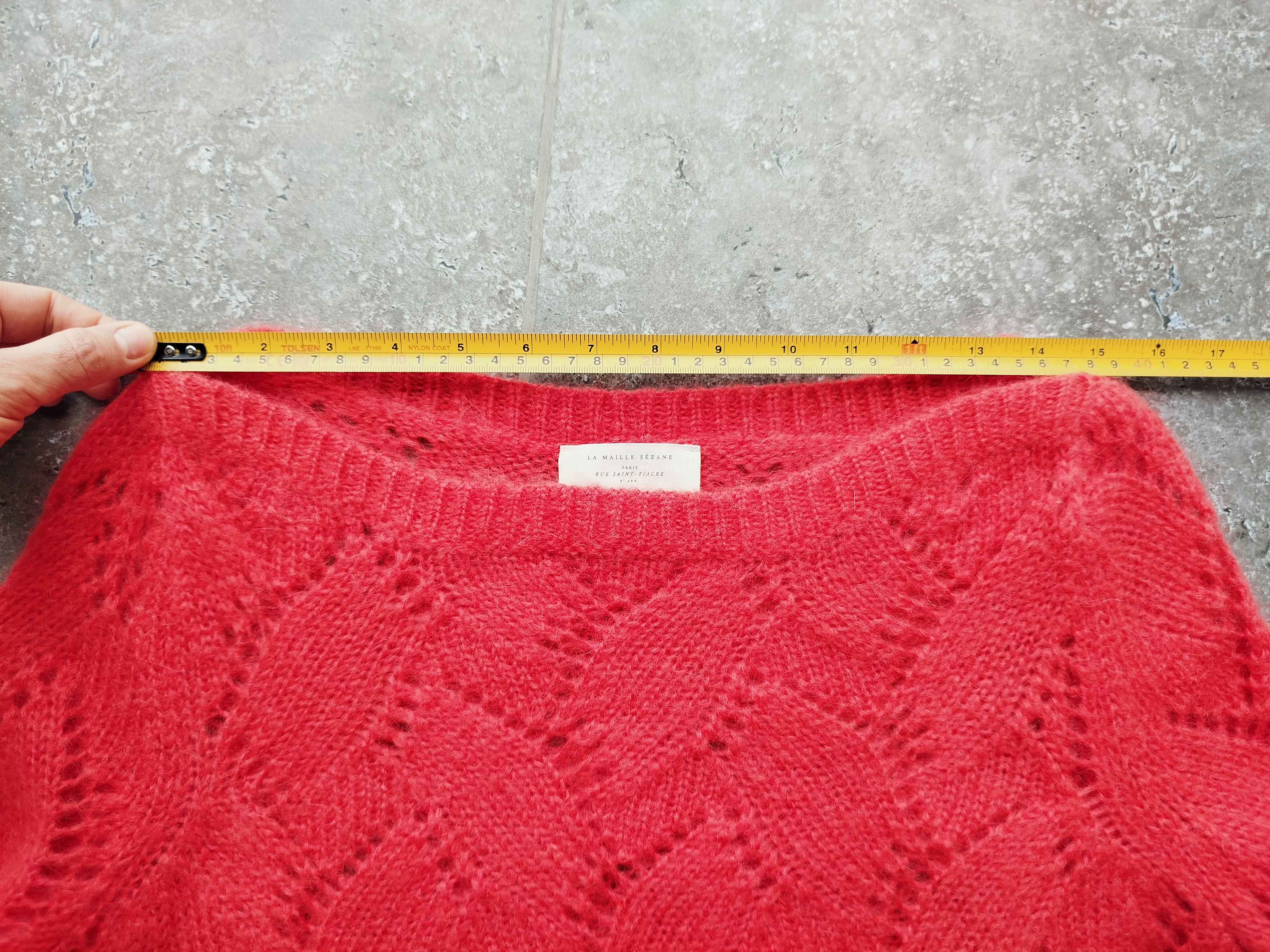 Sezane Sweater Jumper Coral Lace Knit Mohair Merino Size S Size S / US 4 / IT 40 - 12 Thumbnail