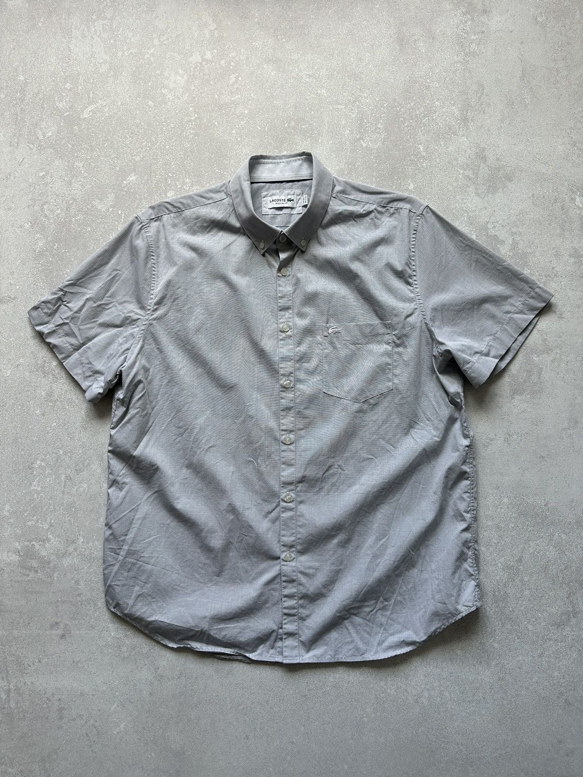 Lacoste Men's Lacoste Grey Check Short Sleeve Shirt Devanlay SZ 44 Size US XL / EU 56 / 4 - 1 Thumbnail