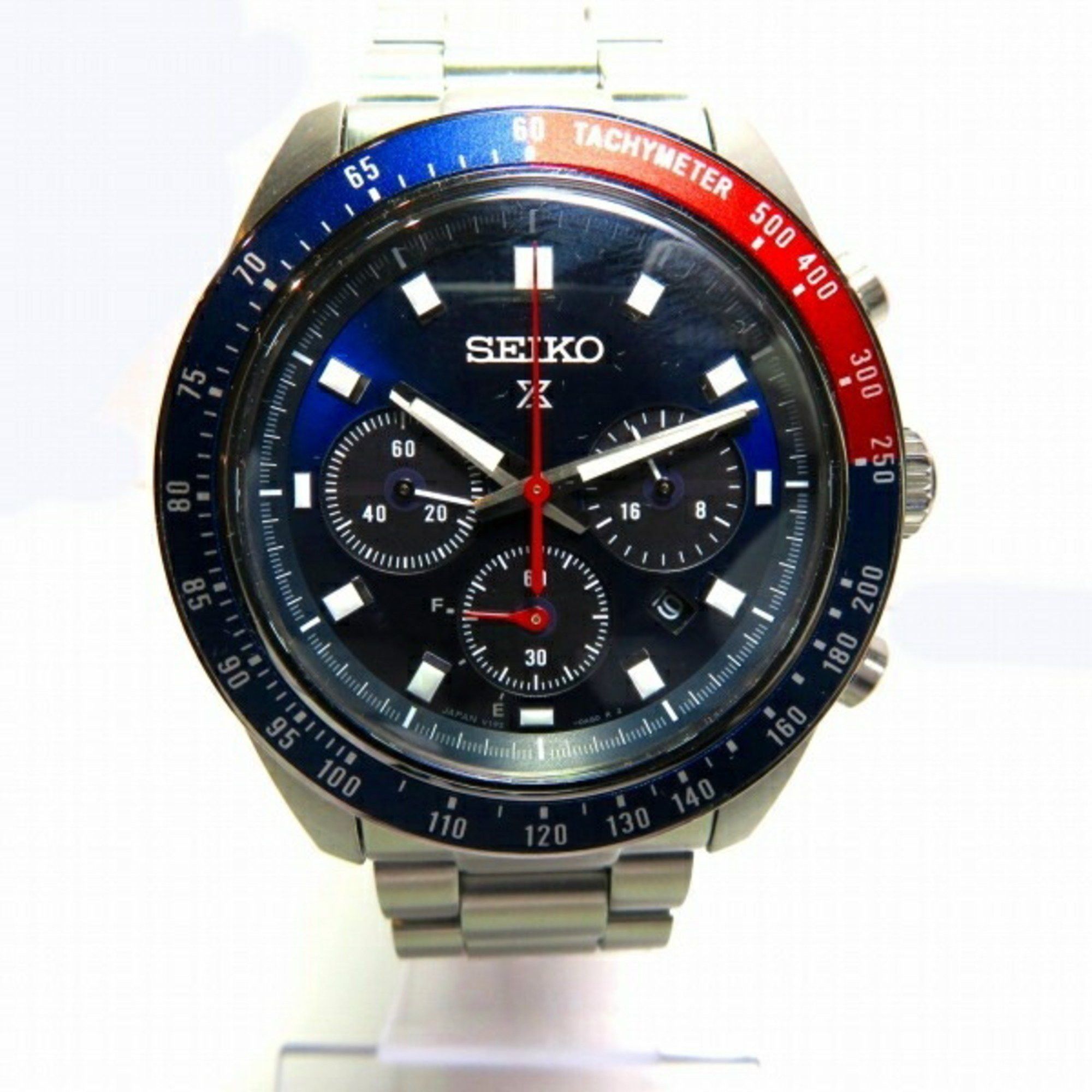 image of Seiko Prospex Speed Timer Sbdl097 Solar Watch Men's in Blue