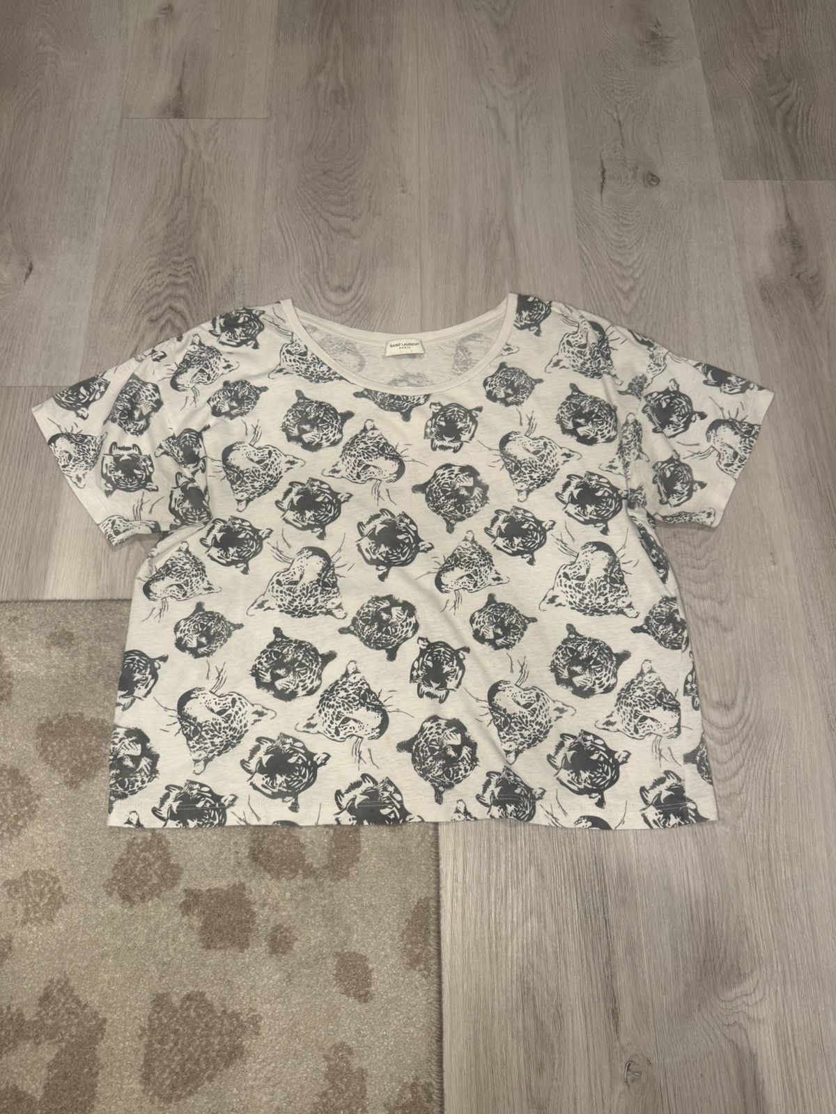 Saint Laurent Paris s/s 2015 tiger cropped tee!! Size US S / EU 44-46 / 1 - 1 Thumbnail