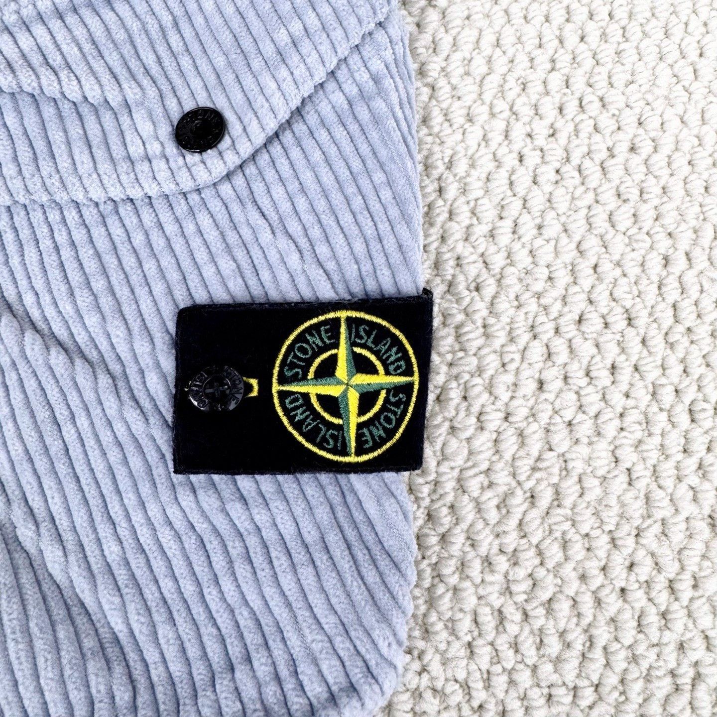 Stone Island Stone Island Gray Blue Corduroy Logo Pants Size US 31 - 5 Thumbnail