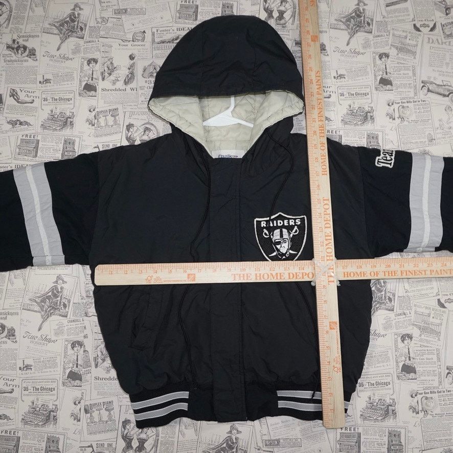 NFL XL - Vintage Y2K Raiders team NFL chalk line puffer jacket Size XL / US 12-14 / IT 48-50 - 4 Thumbnail