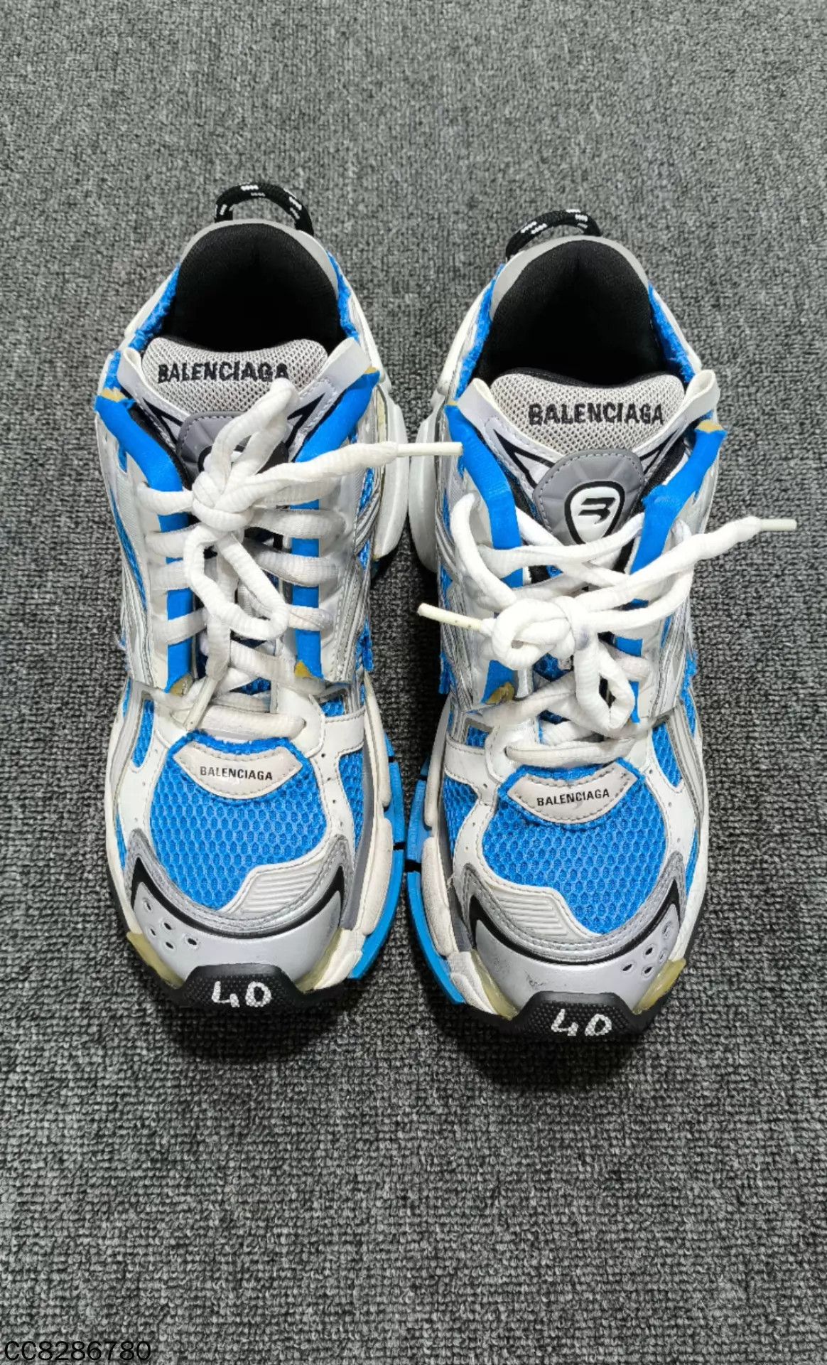 Balenciaga Balenciaga Blue White Runner Sneakers 40 Size US 7 / EU 40 - 2 Thumbnail