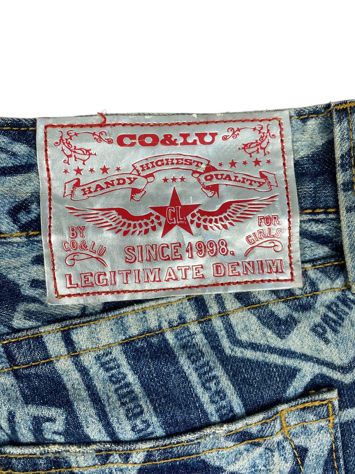 Japanese Brand Y2K 2000’s CO&LU “Stamp Print” Denim Size US 32 / EU 48 - 13 Thumbnail