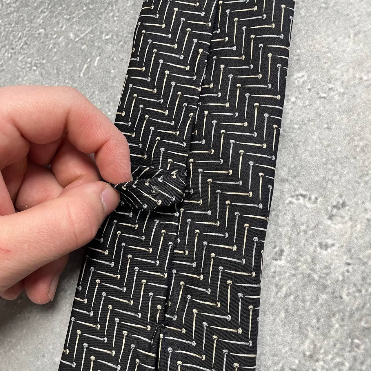 Designer × Gianfranco Ferre × Vintage Vintage Gianfranco Ferre Studio Nails Print Silk Tie Size ONE SIZE - 19 Thumbnail