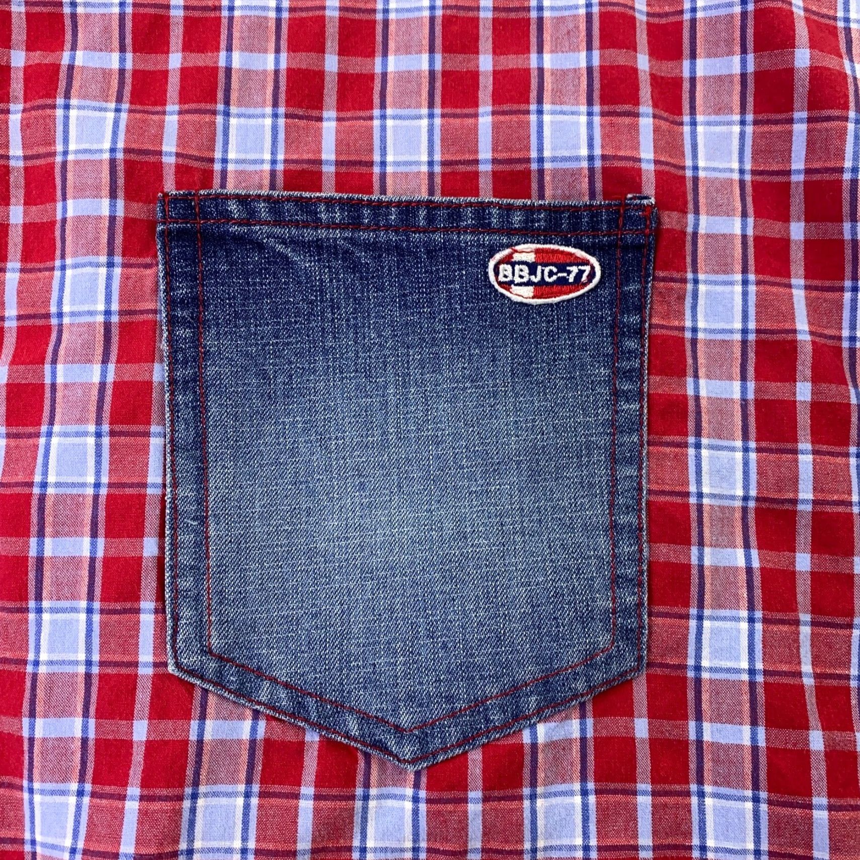 Bugle Boy VTG Bugle Boy Mens Shirt Plaid Button-Up Short Sleeve Red 2X Big & Tall Cotton Casual Beach Hawaiian 90s Mens Size US XXL / EU 58 / 5 - 3 Thumbnail