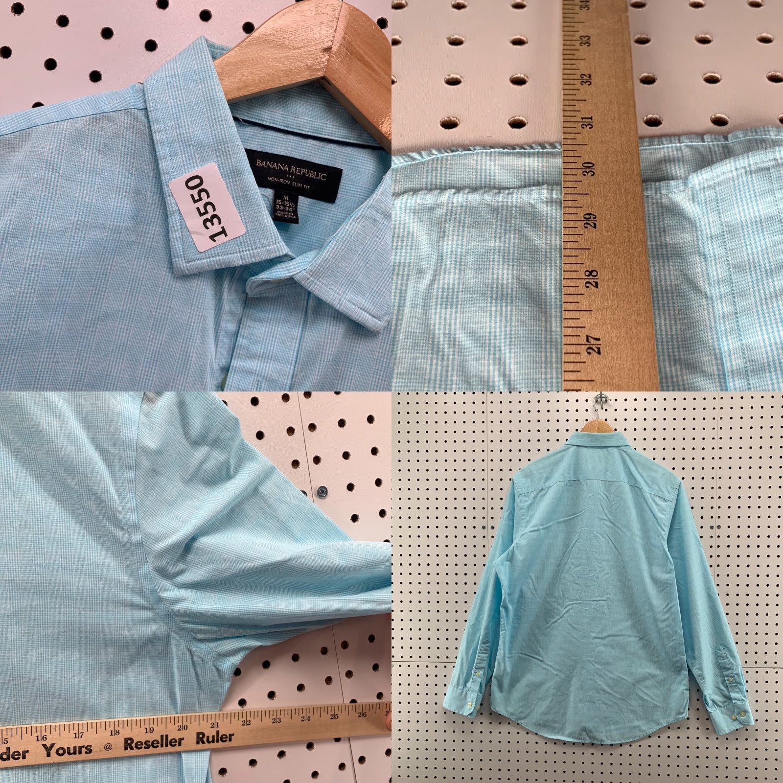 Banana Republic Banana Republic Button-Up Shirt Long Sleeve Mens Medium Blue Plaid 15.5 33-34 Size US M / EU 48-50 / 2 - 8 Thumbnail
