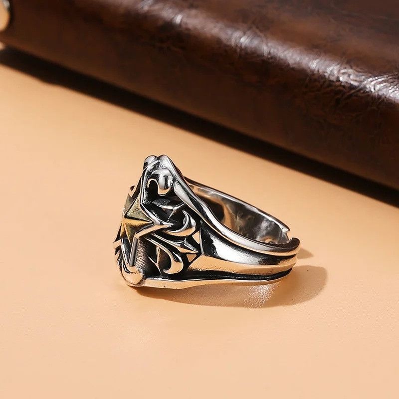 Other Retro Golden Cross Star Ring Size ONE SIZE - 2 Thumbnail