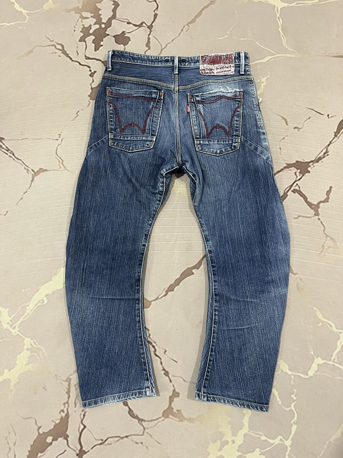 Edwin Edwin Blue Trip 3D Curved Distressed Denim Japan Size US 30 / EU 46 - 6 Thumbnail