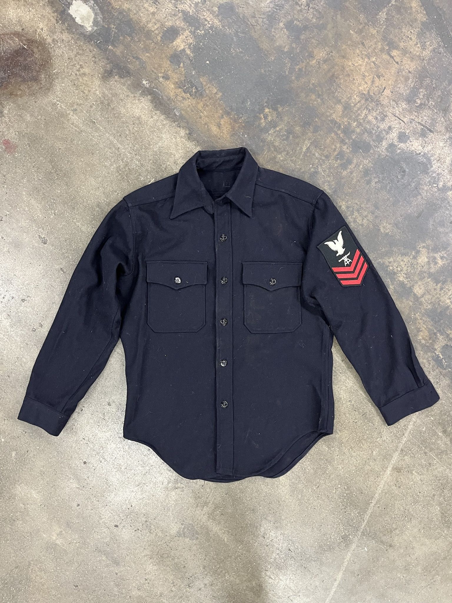 Vintage Vintage 1970's US Army Wool Button Down With Eagle Patch Size US S / EU 44-46 / 1 - 1 Thumbnail