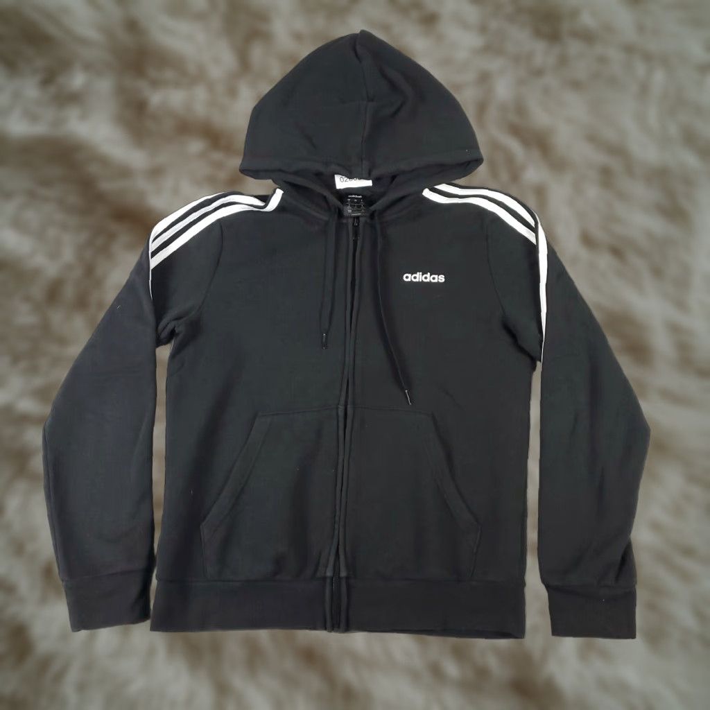 Adidas Adidas Full Zip Hoodie Sweater Women's Medium Black Cotton Blend Size M / US 6-8 / IT 42-44 - 1 Thumbnail