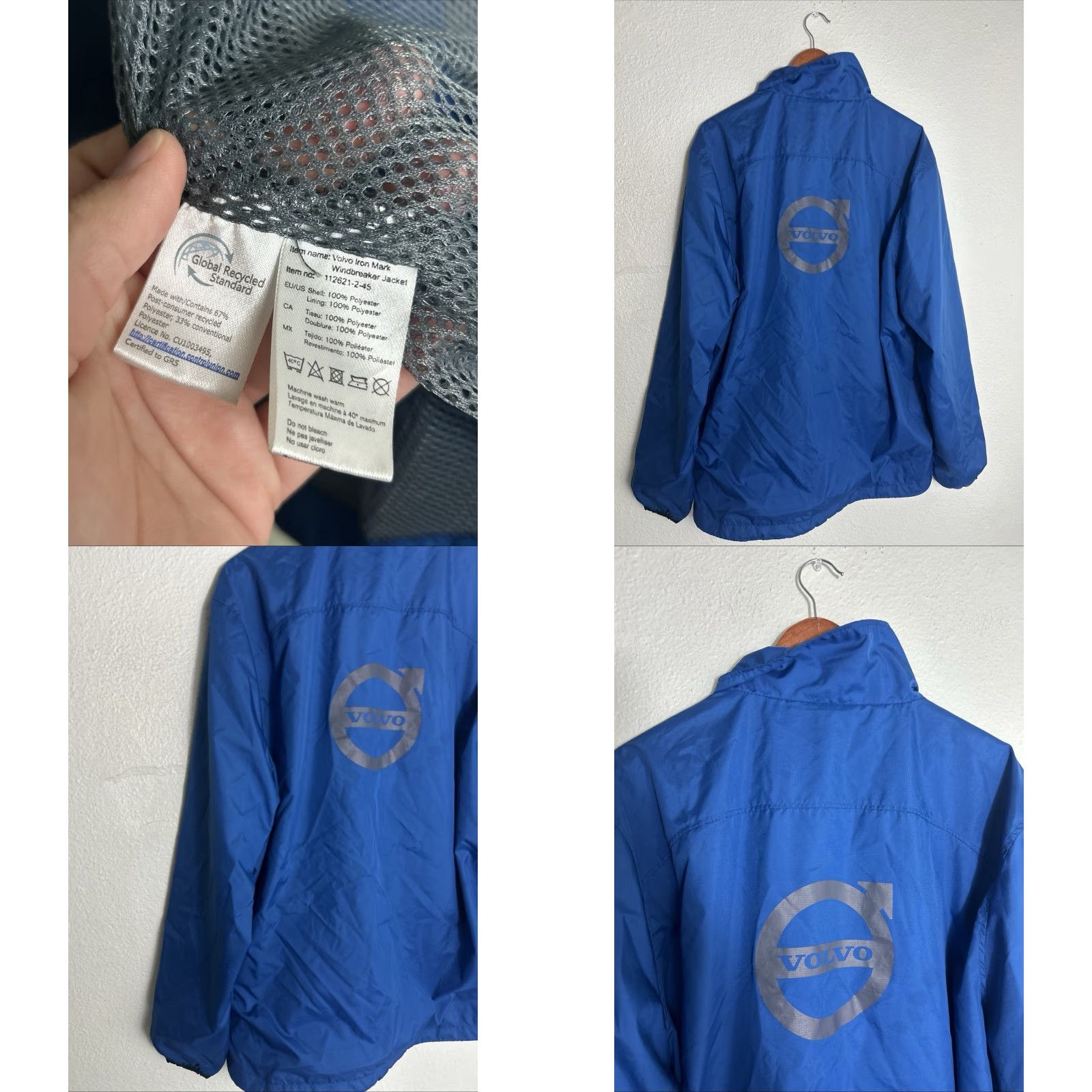 Vintage Volvo Windbreaker Jacket Mens 2XL Blue Full Zip Polyester Size US XXL / EU 58 / 5 - 9 Thumbnail