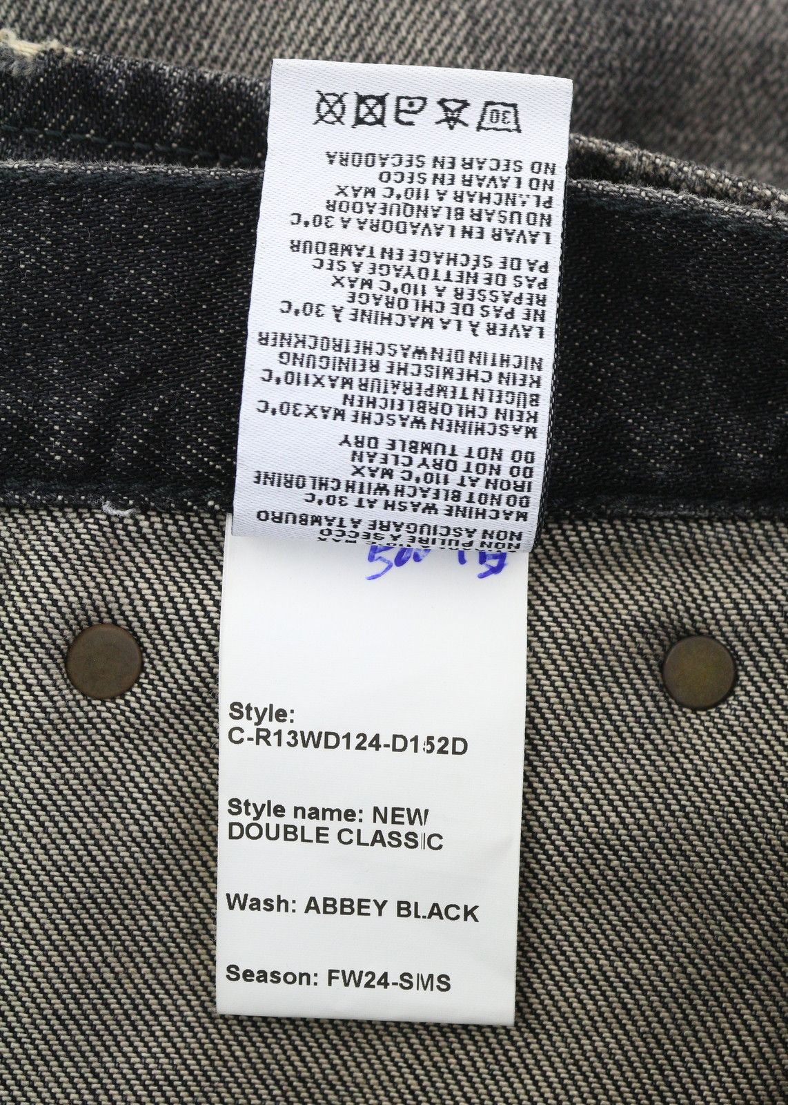 R13 NEW DOUBLE CLASSIC 27 Abbey Black Faded Skirted 85819 Size 27" / US 4 / IT 40 - 10 Thumbnail