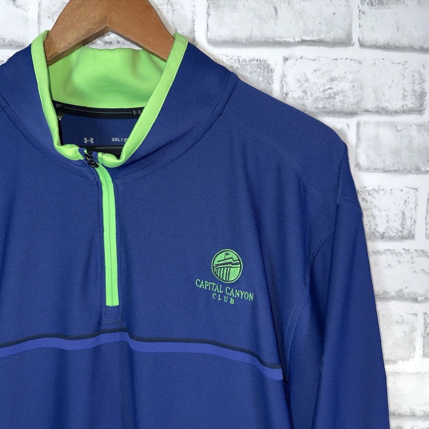 Under Armour Under Armour Pullover Mens 2XL Blue Half-Zip Athletic Loose Size US XXL / EU 58 / 5 - 2 Thumbnail