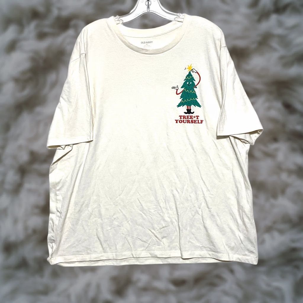 Old Navy VINTAGE Old Navy Christmas Tree Treet Treat Yourself Funny Holiday Humor Shirt Mens XXL Size US XXL / EU 58 / 5 - 1 Thumbnail