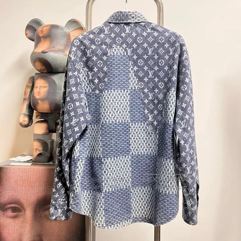 Louis Vuitton Nigo checkerboard knit shirt