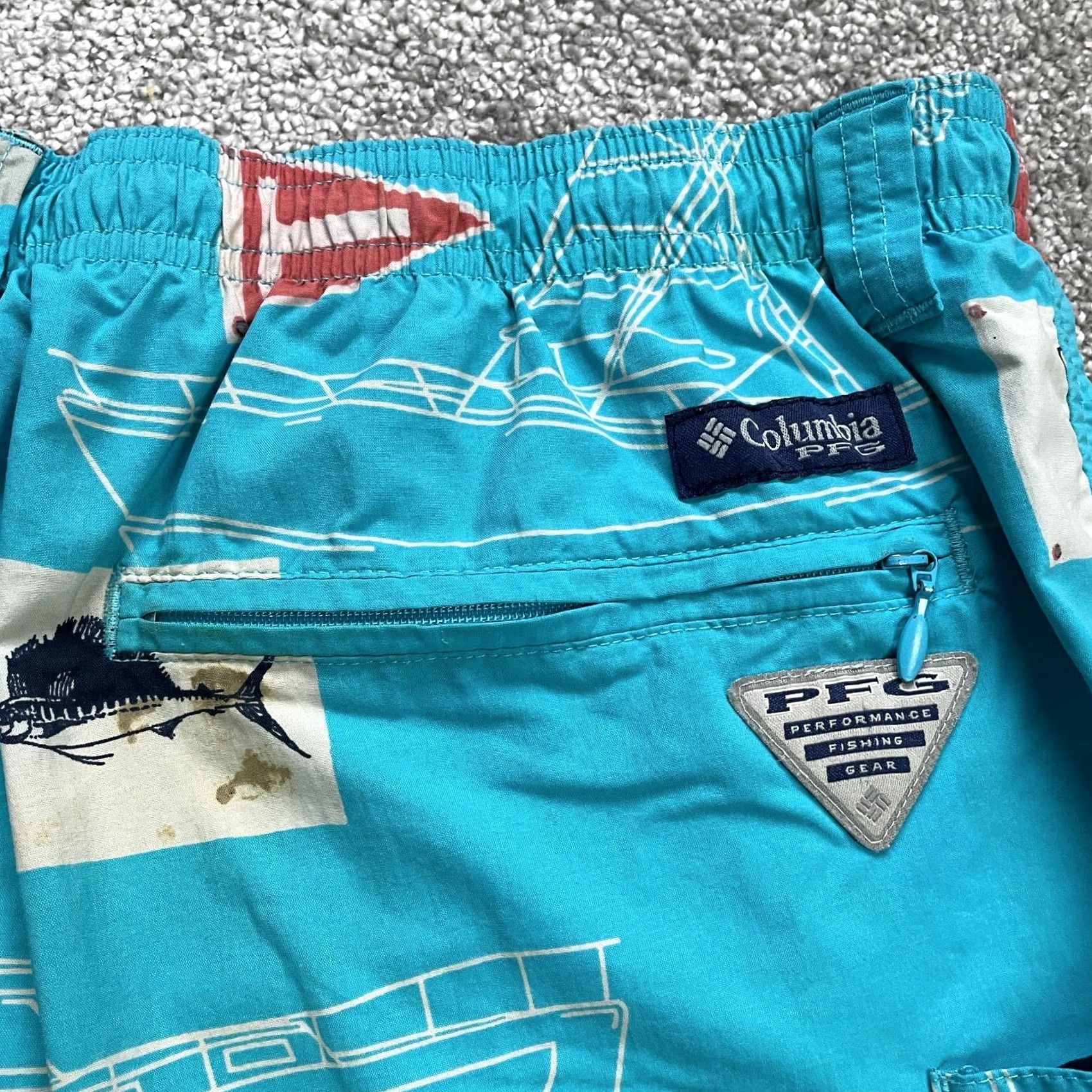 Vintage Columbia PFG Board Shorts Mens Large Blue Fishing Swimming Trunks Omni Shade Size US 33 - 4 Thumbnail