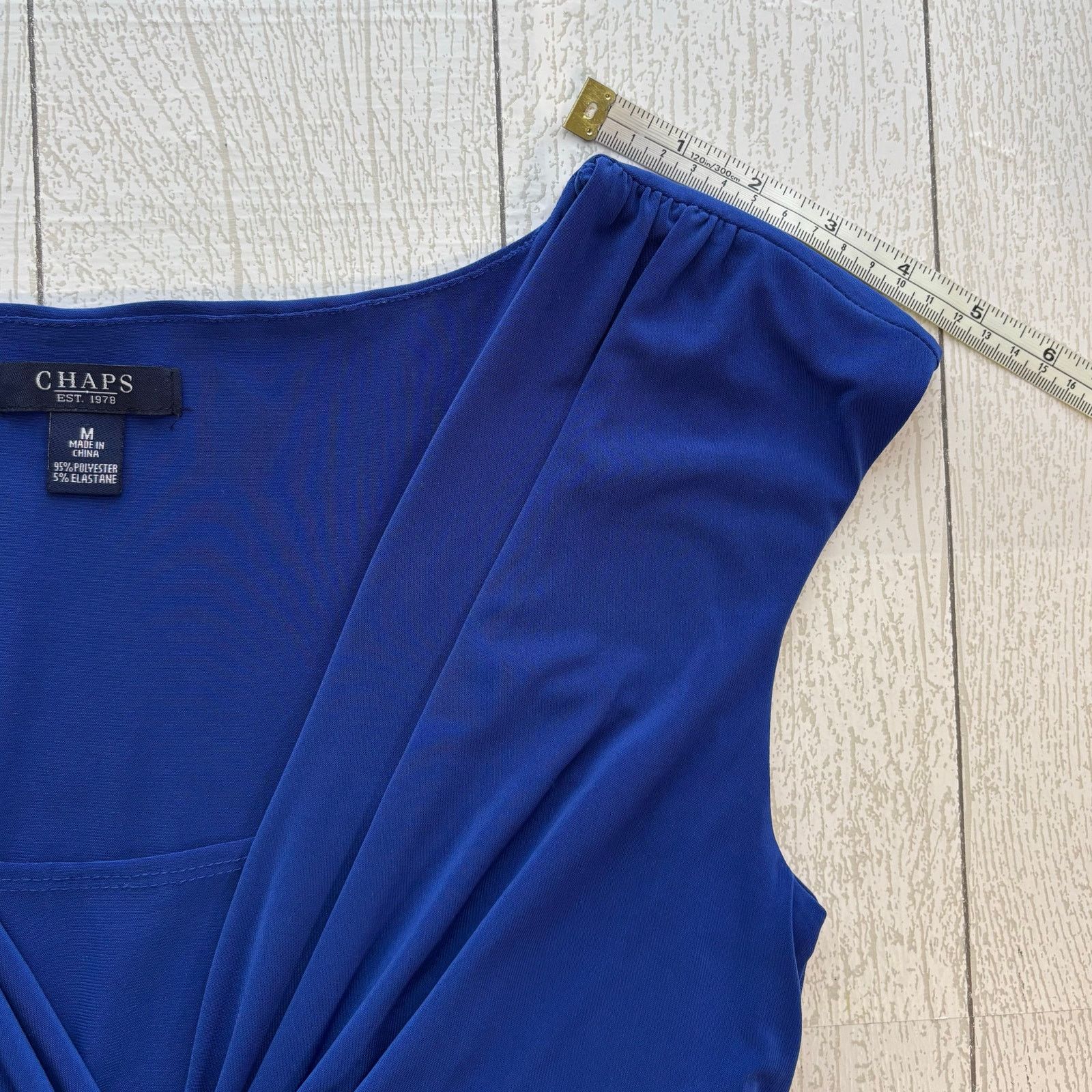 Chaps Chaps Women’s Blue Mid-Length Cap Sleeve Dress Size M Size M / US 6-8 / IT 42-44 - 4 Thumbnail