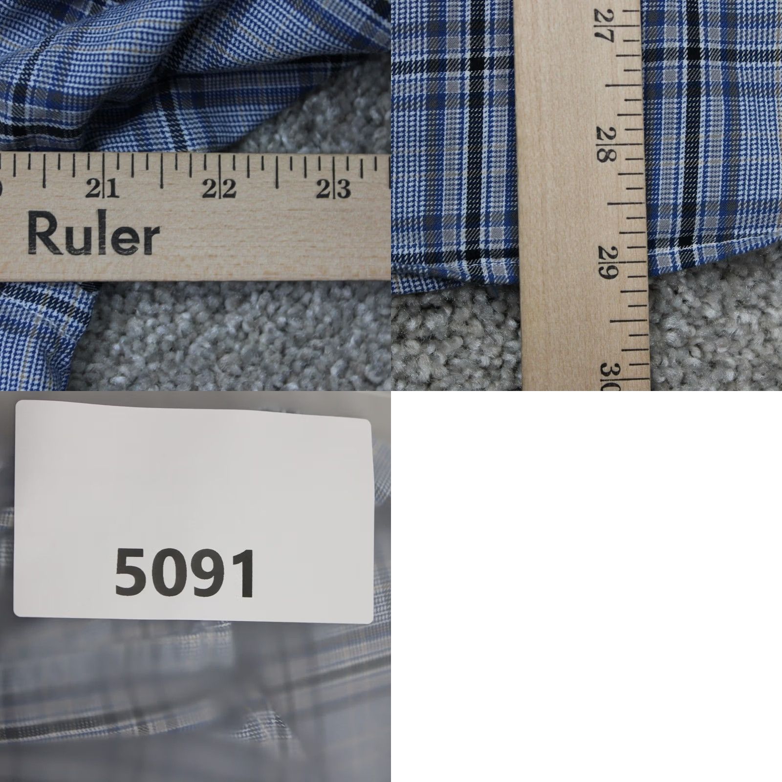 Vintage 14th & Union Shirt Mens Medium Blue/Black Non-Iron 100% Cotton L/S Button Down Size US M / EU 48-50 / 2 - 9 Thumbnail