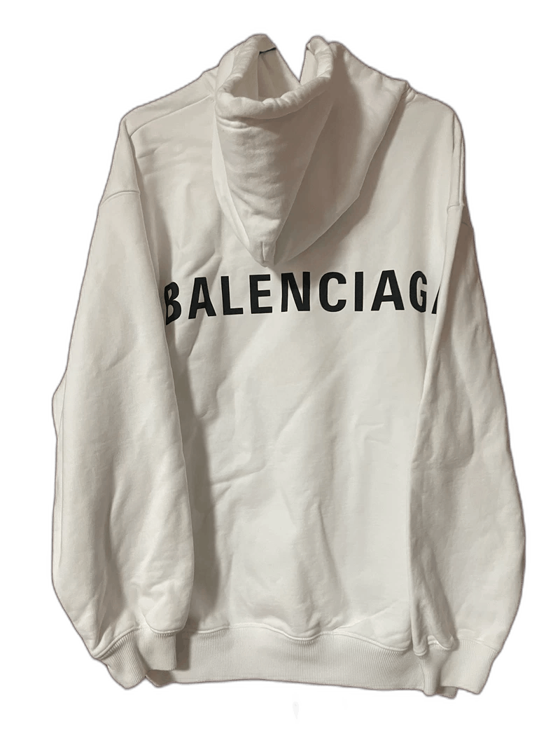 Balenciaga Balenciaga White Hooded Sweatshirt Size US S / EU 44-46 / 1 - 1 Thumbnail