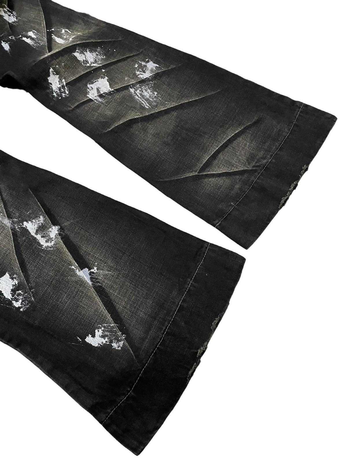 Luxuria Japan Flared Wide Leg Loose Laser Wash Man Jeans