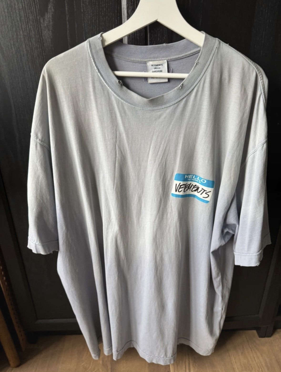 Vetements Vetements Hello My Name Is Washed T Shirt blue Size US M / EU 48-50 / 2 - 1 Thumbnail