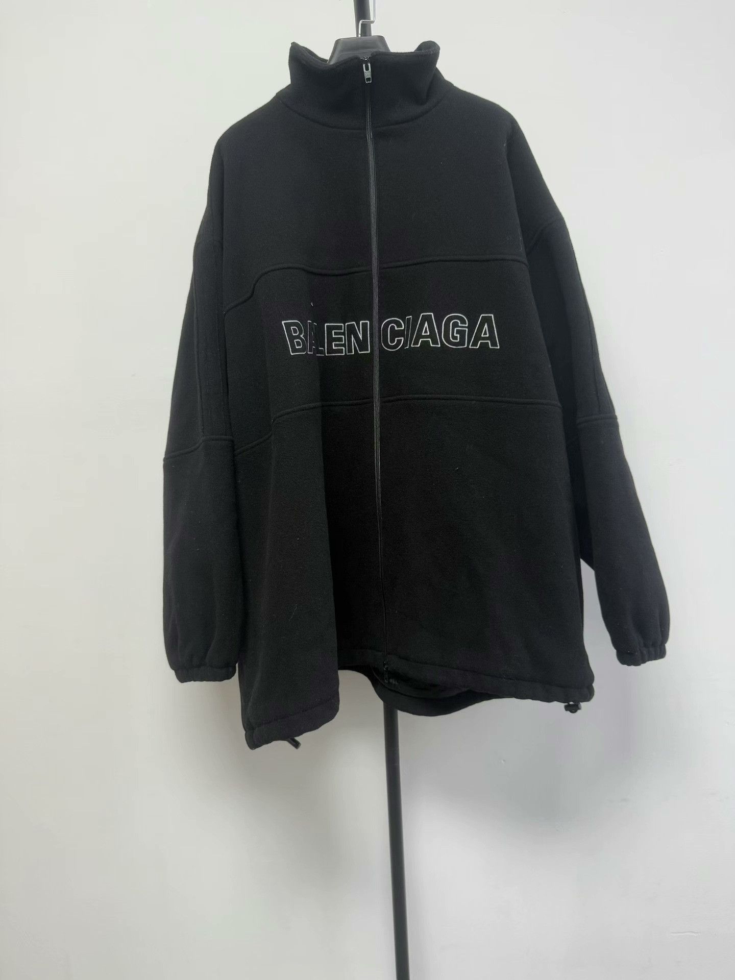 Balenciaga Balenciaga Logo Outline Fleece Zip Up Jacket 50 Size US M / EU 48-50 / 2 - 1 Thumbnail