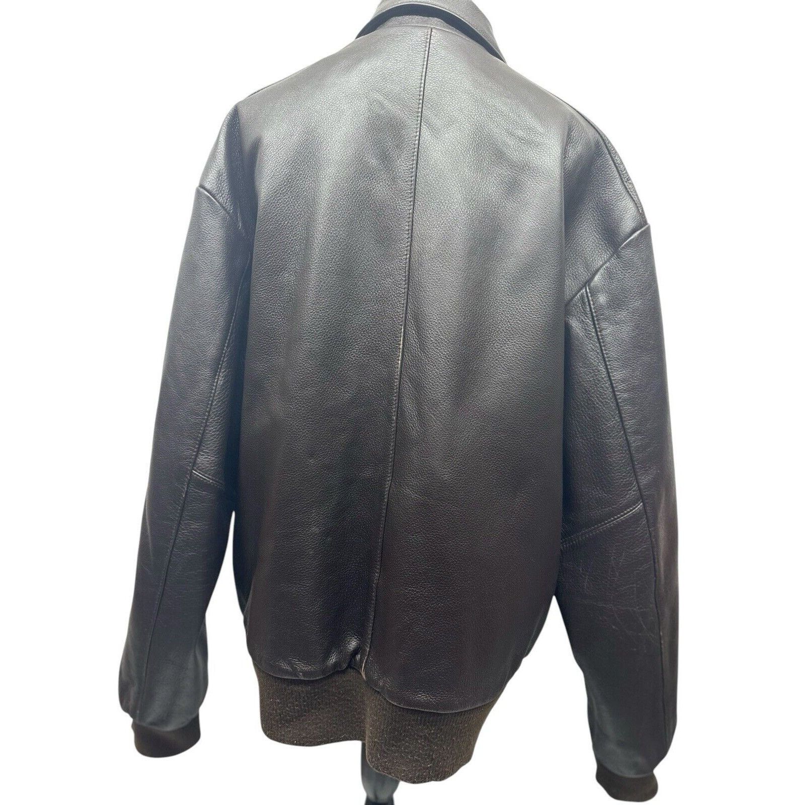& Other Stories Mens XL Q-Gar Brown Leather Bomber Jacket Aviation Liner VTG Size US XL / EU 56 / 4 - 8 Thumbnail
