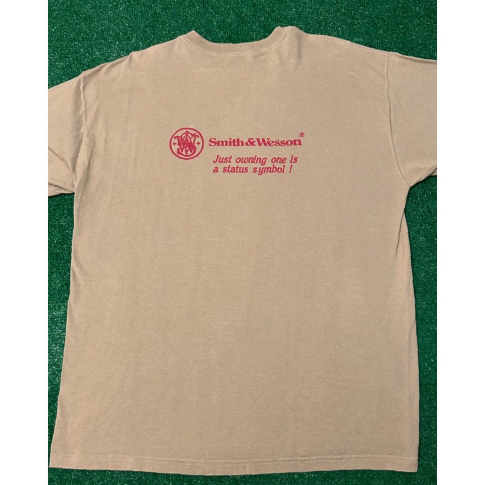 Vintage VINTAGE Smith & Wesson Promo T-Shirt Mens XL Beige 90s Status Symbol Biker Hip Hop Punk Grunge Outdoor VTG Shirt Mens XL Size US XL / EU 56 / 4 - 4 Thumbnail