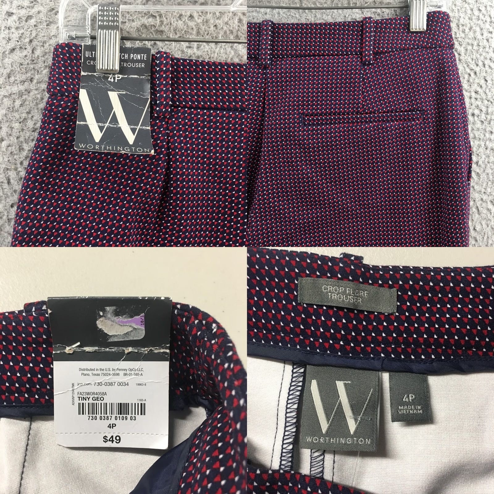 Worthington Worthington Crop Flare Trouser Pants Womens 4P Multicolor NEW Crop Flare Pants Women 4P Multicolor NEW Size 27" / US 4 / IT 40 - 9 Thumbnail