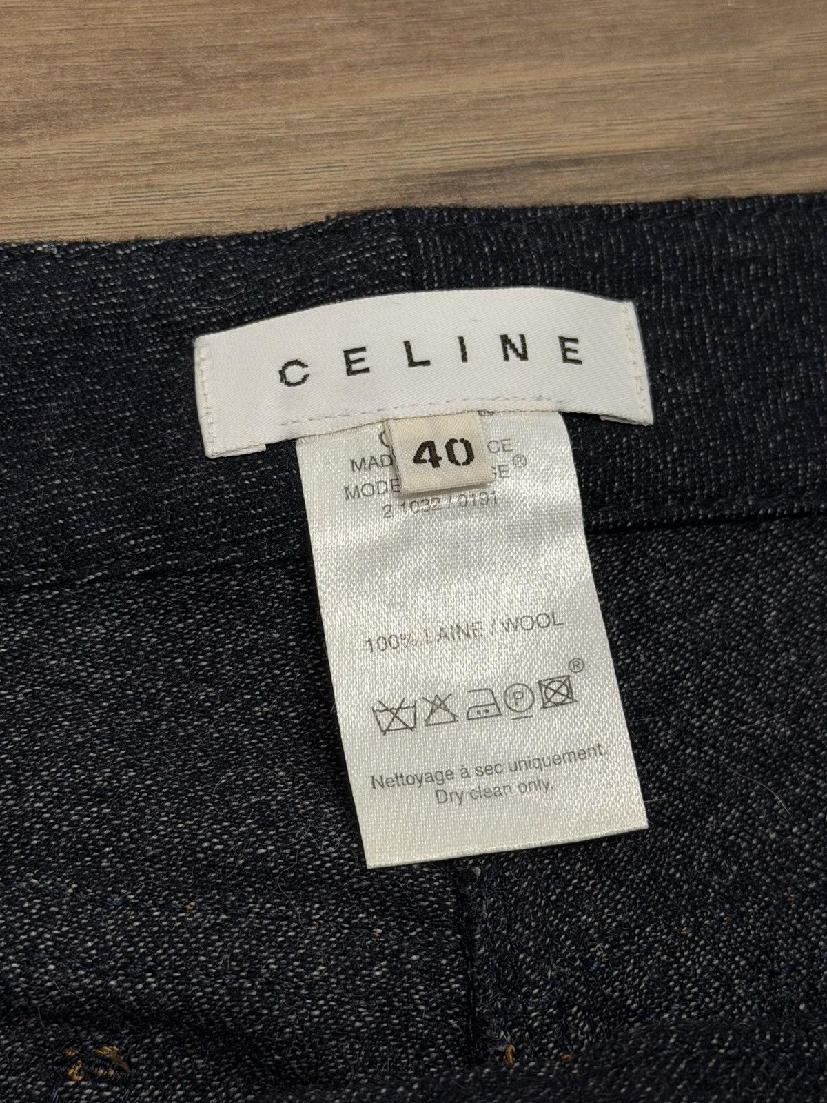 Celine CELINE triomphe Back logo wool flare croped pants vintage Size 28" / US 6 / IT 42 - 14 Thumbnail