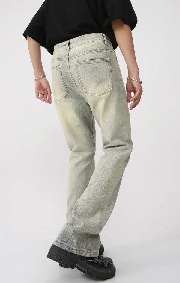 Japanese Brand Hiroko x Saki washed distressed flared straight jeans Size US 32 / EU 48 - 4 Thumbnail