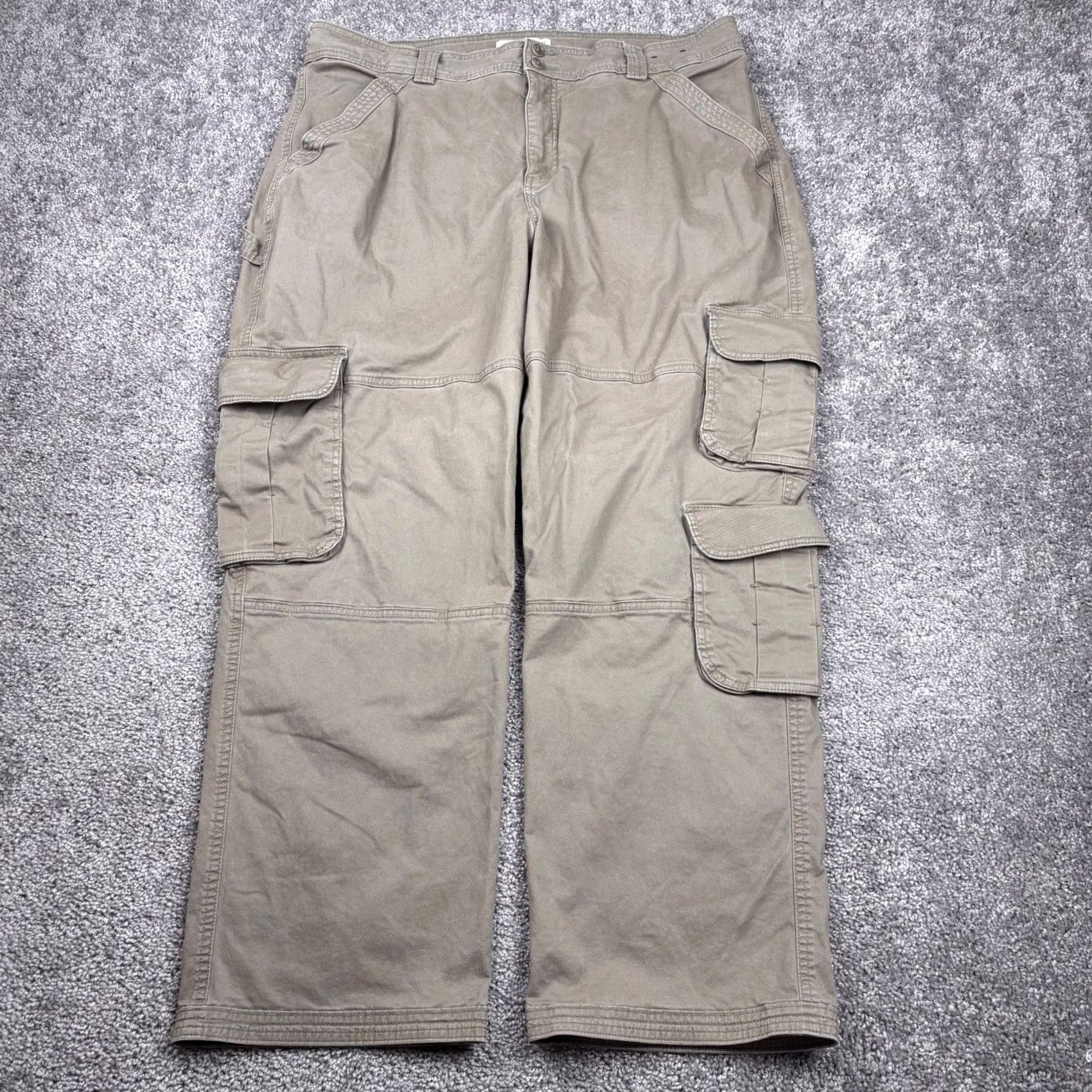 Abercrombie & Fitch VINTAGE Abercrombie & Fitch Cargo Pants Womens 36 Wide-Leg 90s Tan Army 30in Inseam Mens Womens Size 25" / US 0 / IT 36 - 2 Thumbnail