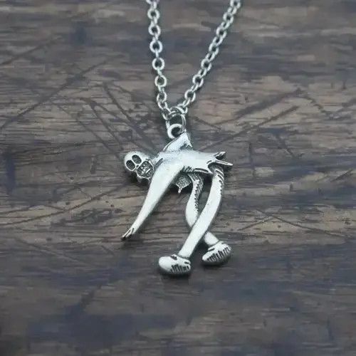Jewelry Ghostemane Ghost Chain Mercury Cartoon Clown Dance Necklace in Silver, Men's