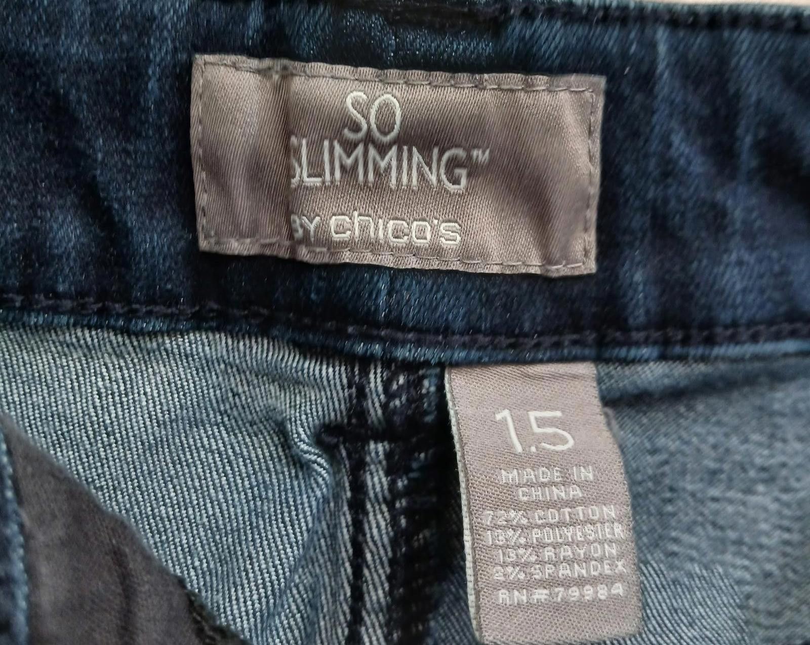 Chicos Chico's So Slimming Women's Jeans - Size 1.5 - Dark Wash Size 32" / US 10 / IT 46 - 4 Thumbnail