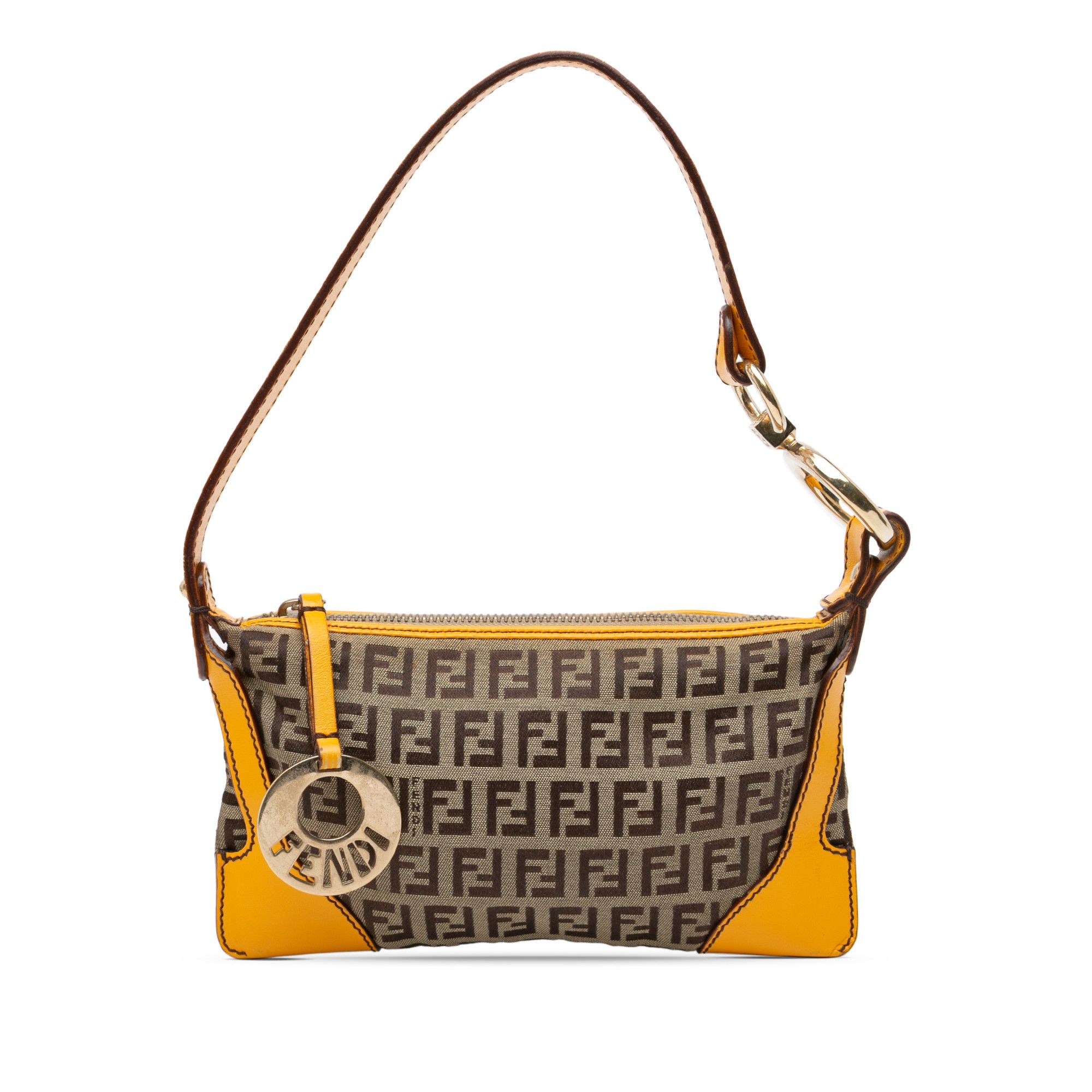 Fendi Mini Zucchino Canvas Chef Shoulder Bag in Brown, Women's