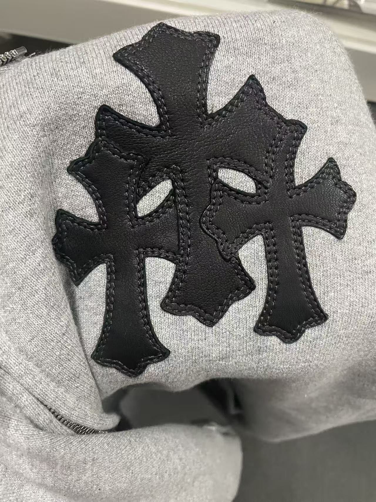 Chrome Hearts Chrome Hearts Triple Cross Gray Zip Up Hoodie Size M / US 6-8 / IT 42-44 - 7 Thumbnail