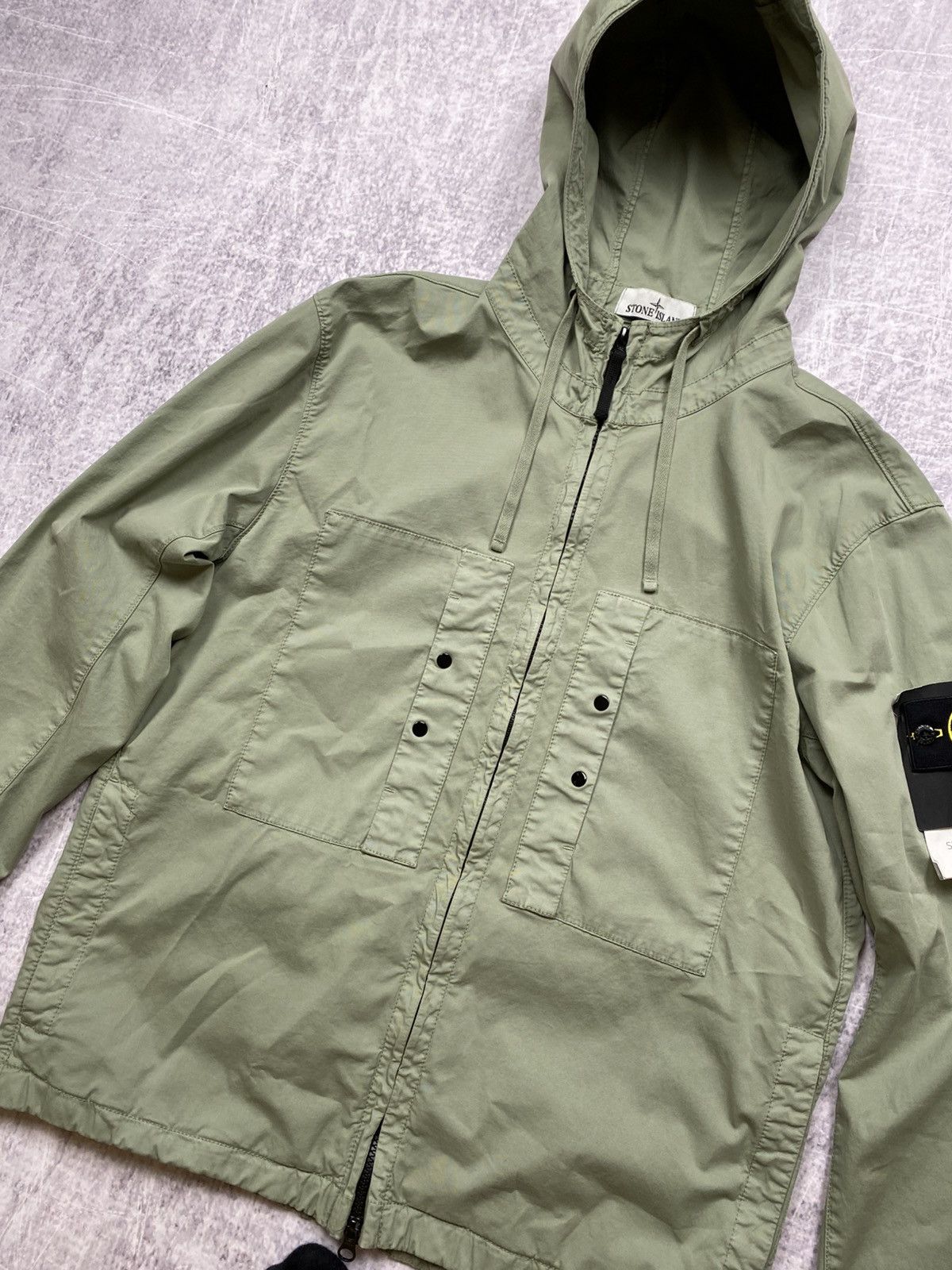 Stone Island Khaki Stone Island Supima Cotton Twill Stretch-TC jacket Size US L / EU 52-54 / 3 - 3 Thumbnail