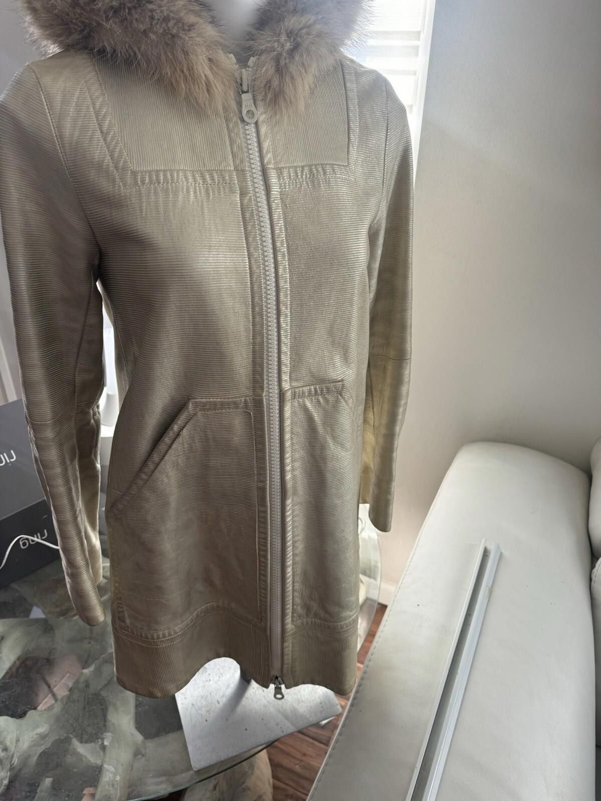 Marc Jacobs Marc Jacobs Golden Leather Fur Zip Hooded Coat Made USA SzXS Size XS / US 0-2 / IT 36-38 - 5 Thumbnail