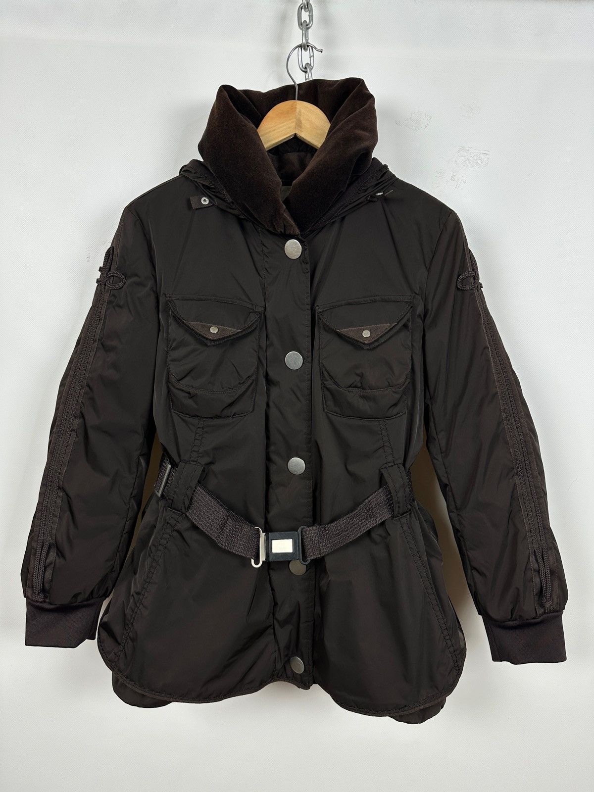 Marithe + Francois Girbaud Marithé+François Girbaud Brown Hooded Down Puffer Jacket Size M / US 6-8 / IT 42-44 - 1 Thumbnail